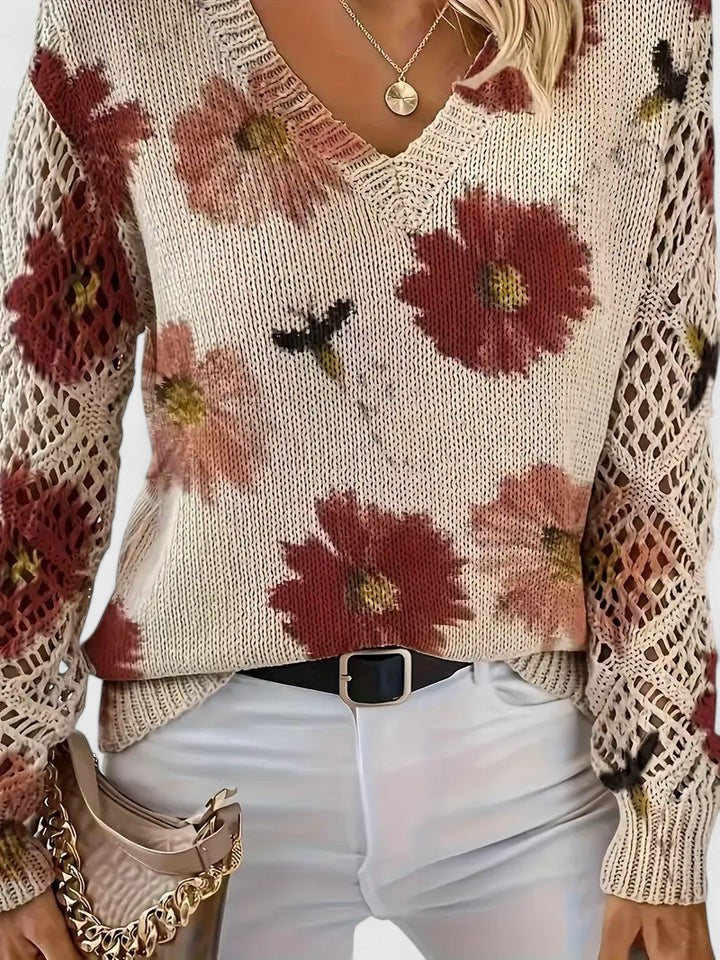 Patrizia | Maglione Elegante con Motivo Floreale