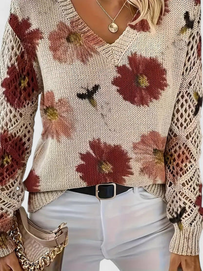 Patrizia | Maglione Elegante con Motivo Floreale