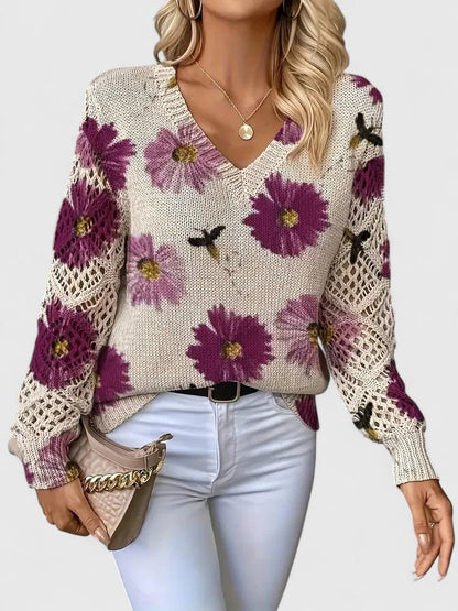 Patrizia | Maglione Elegante con Motivo Floreale