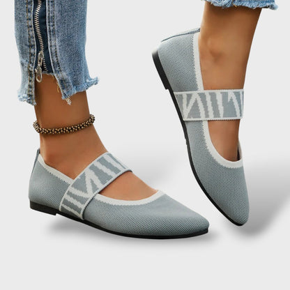 Bailarinas Ortopédicas Knit Cebra Correa Pointed Toe
