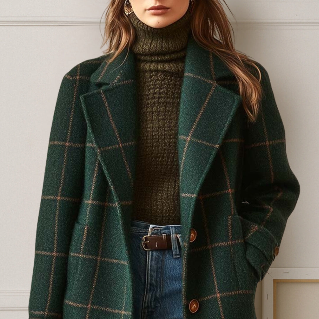 Graziella | Cappotto Lungo in Tweed a Quadri