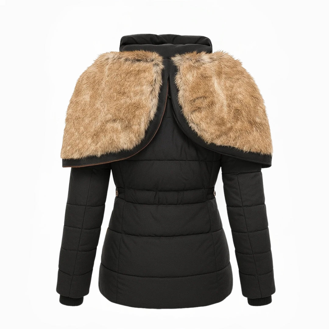 Valeria | Cappotto Invernale Caldo Foderato in Pelliccia