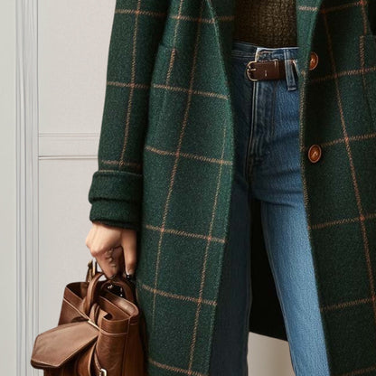 Graziella | Cappotto Lungo in Tweed a Quadri