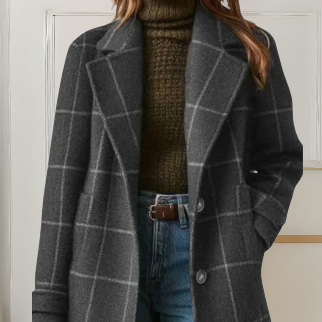 Graziella | Cappotto Lungo in Tweed a Quadri