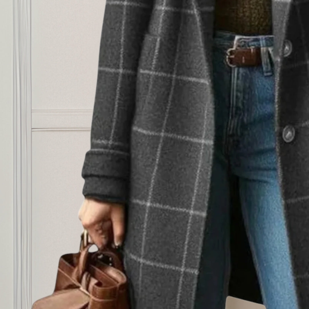 Graziella | Cappotto Lungo in Tweed a Quadri