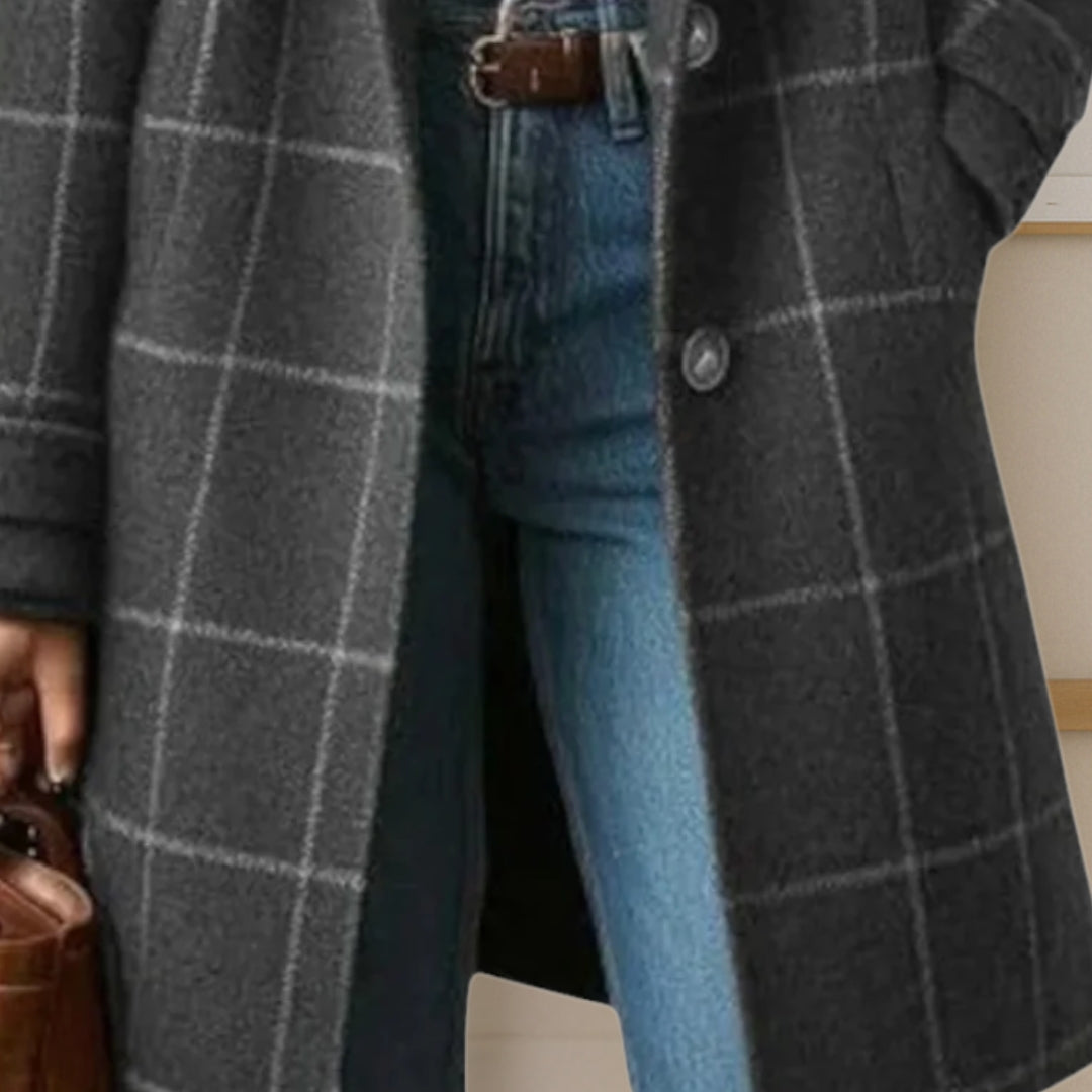 Graziella | Cappotto Lungo in Tweed a Quadri
