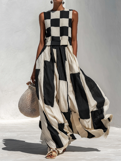 Elisa | Maxi Vestido Bicolor Patchwork