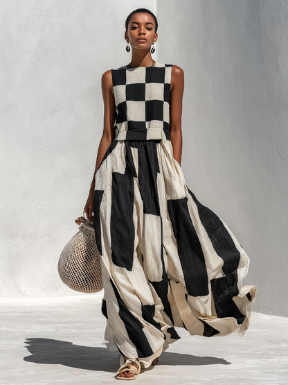Elisa | Maxi Vestido Bicolor Patchwork