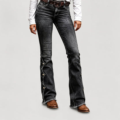 Roberta | Jeans a Zampa Vita Alta Strappati