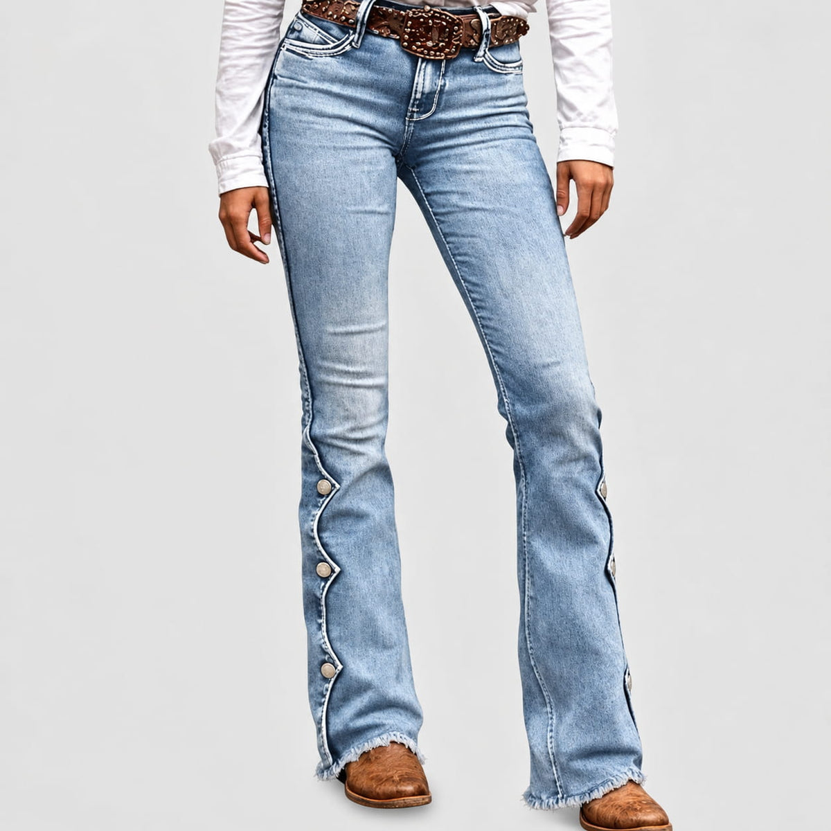 Roberta | Jeans a Zampa Vita Alta Strappati