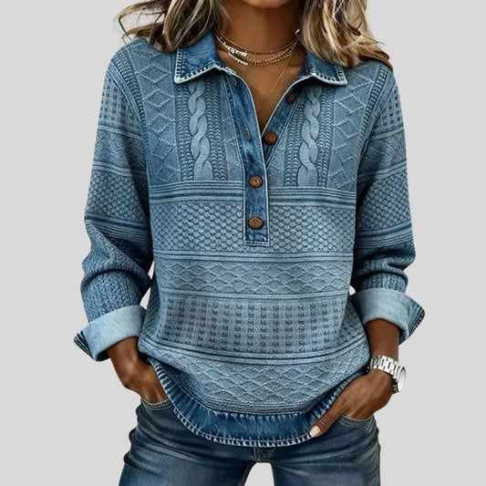 Valentina | Maglione Vintage a Trecce con Colletto