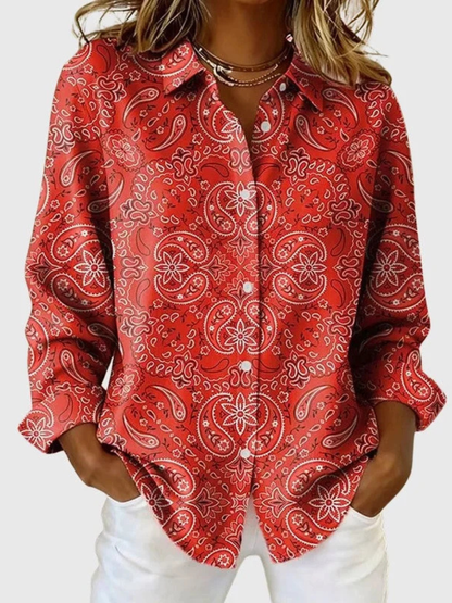 Rosanna | Camicia a Bottoni con Stampa Paisley