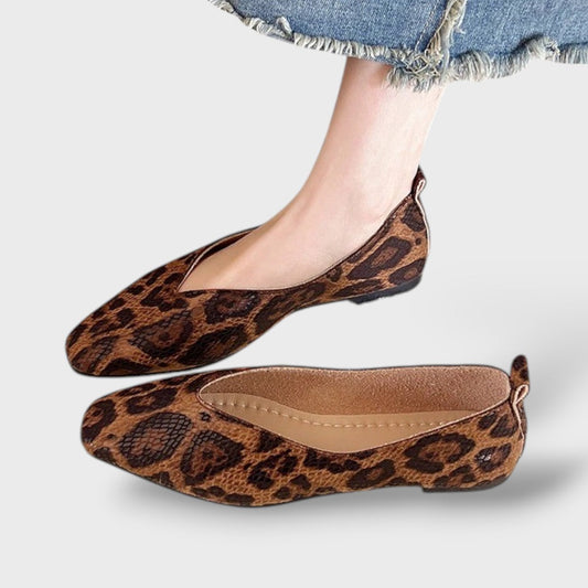 Bailarinas Ortopédicas Pitón Punta Cuadrada Slip-On