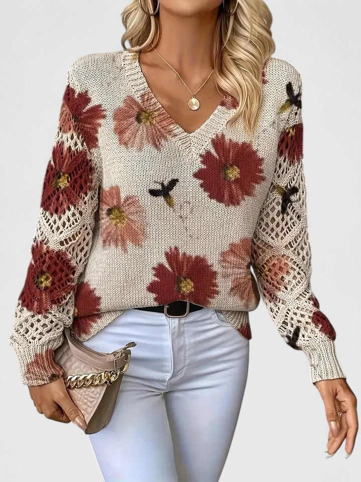 Patrizia | Maglione Elegante con Motivo Floreale