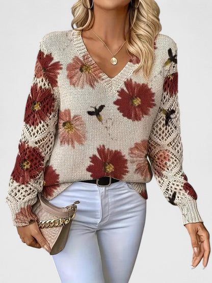Patrizia | Maglione Elegante con Motivo Floreale