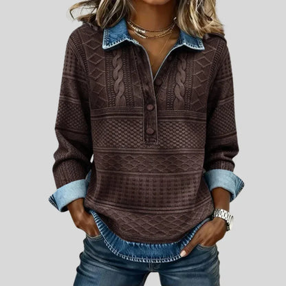 Valentina | Maglione Vintage a Trecce con Colletto