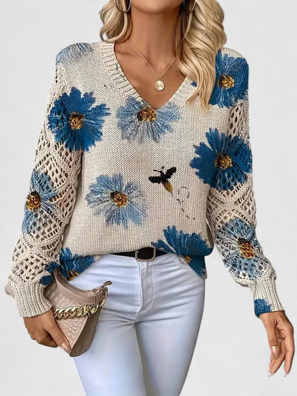 Patrizia | Maglione Elegante con Motivo Floreale