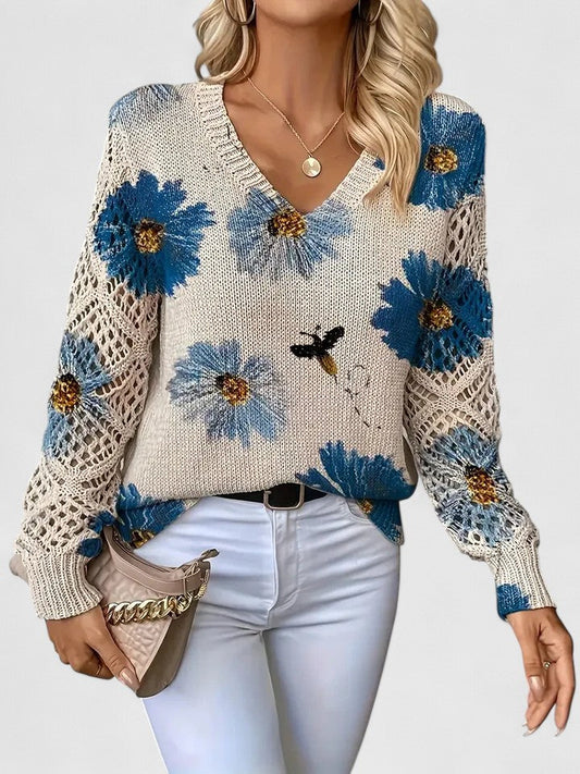 Patrizia | Maglione Elegante con Motivo Floreale