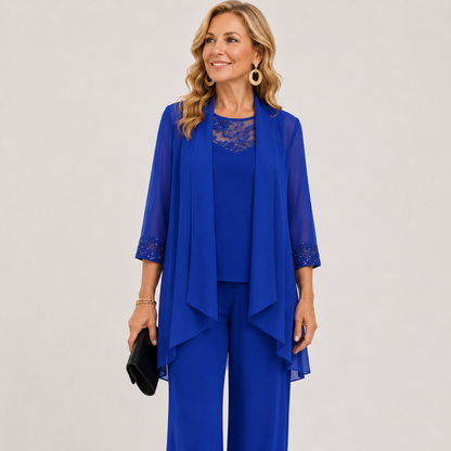 Simonetta | Completo con Giacca Fluente e Pantaloni a Palazzo