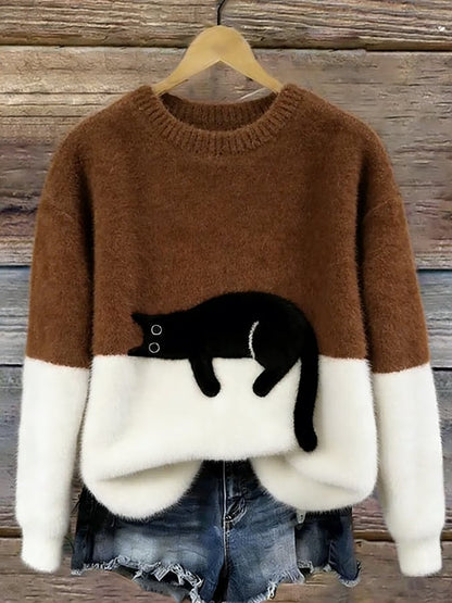 Cristina | Maglione Oversize Elegante con Gatto
