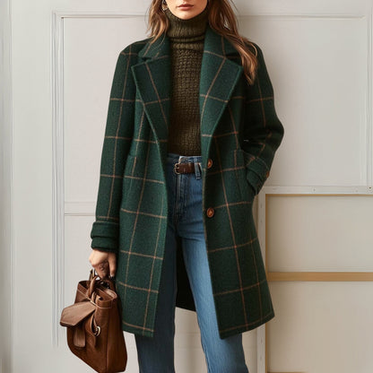 Graziella | Cappotto Lungo in Tweed a Quadri