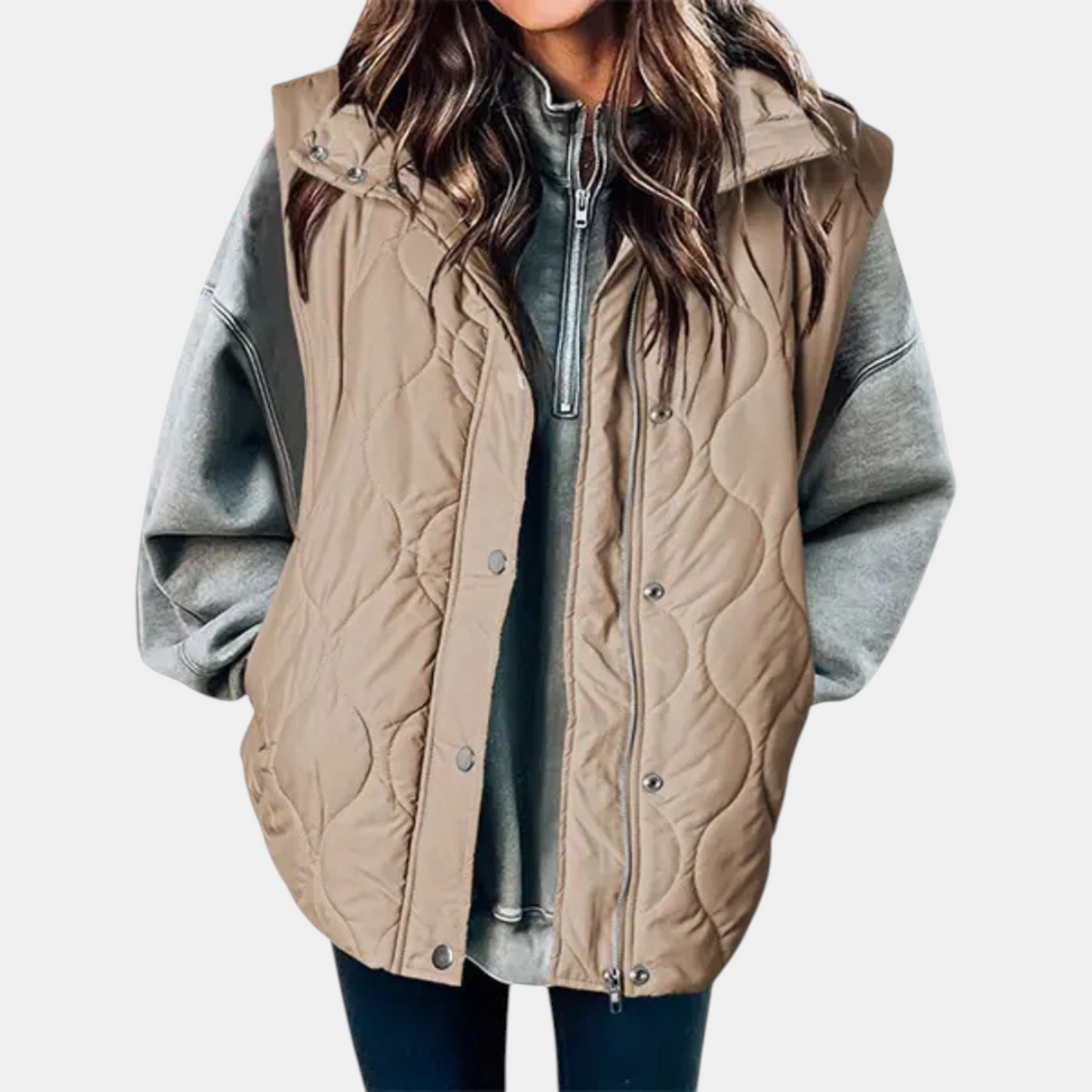 Manuela | Gilet Trapuntato con Zip e Bottoni