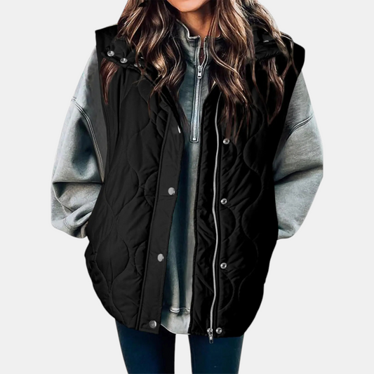 Manuela | Gilet Trapuntato con Zip e Bottoni