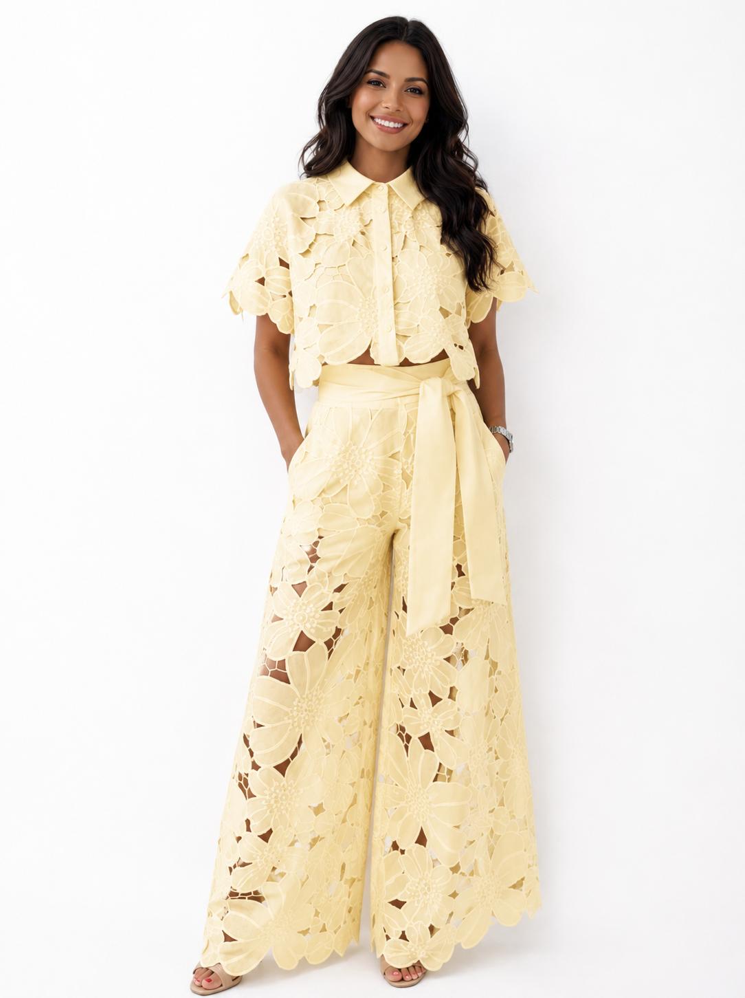 Valeria | Completo Donna Elegante con Pizzo Floreale