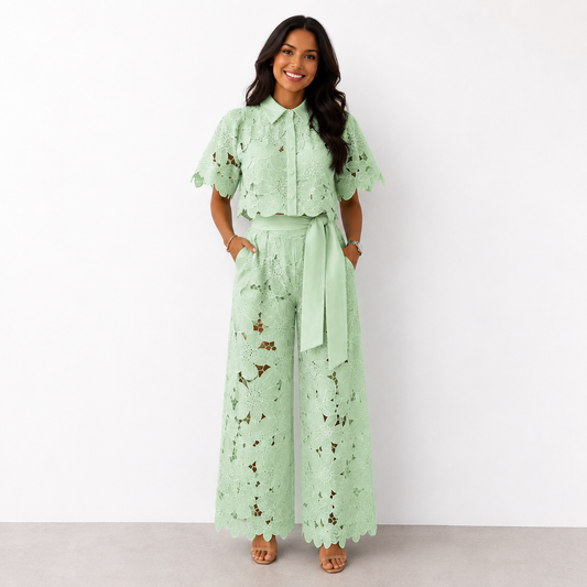 Valeria | Completo Donna Elegante con Pizzo Floreale