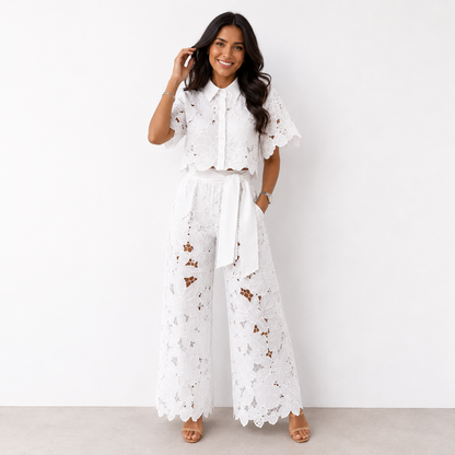 Valeria | Completo Donna Elegante con Pizzo Floreale