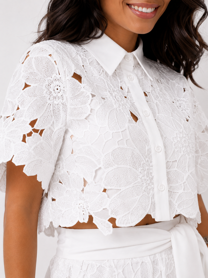 Valeria | Completo Donna Elegante con Pizzo Floreale