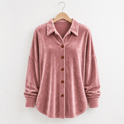Loretta | Camicia in Velluto con Bottoni