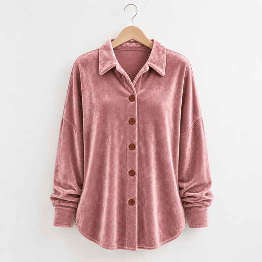 Loretta | Camicia in Velluto con Bottoni