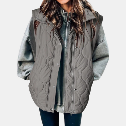 Manuela | Gilet Trapuntato con Zip e Bottoni