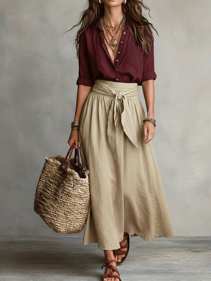 Camilla | Completo Midi Con Vita Annodata
