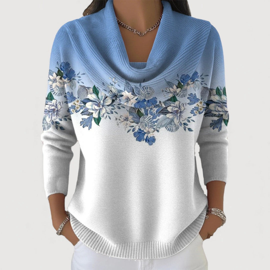 Valeria | Maglione a Fiori con Scollo Morbido