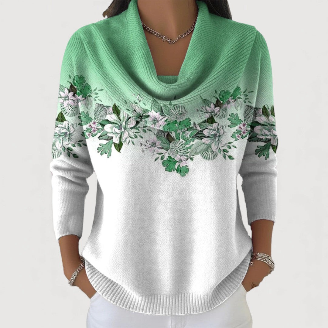 Valeria | Maglione a Fiori con Scollo Morbido