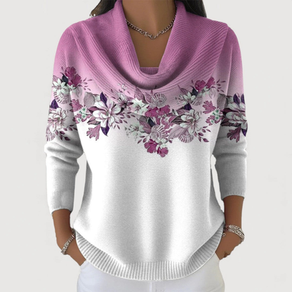 Valeria | Maglione a Fiori con Scollo Morbido