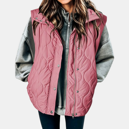 Manuela | Gilet Trapuntato con Zip e Bottoni