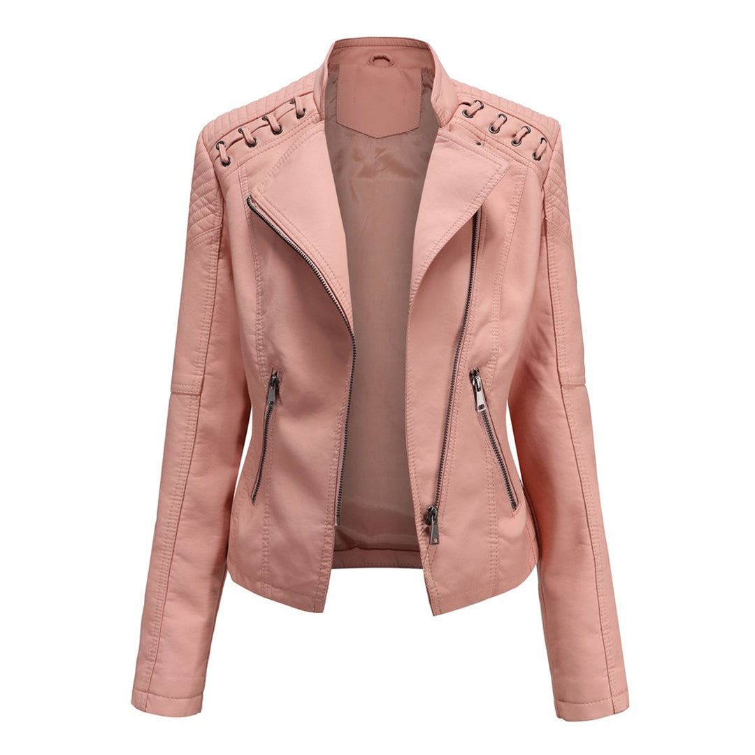 Serena | Giacca Trapuntata Biker Asimmetrica con Occhielli