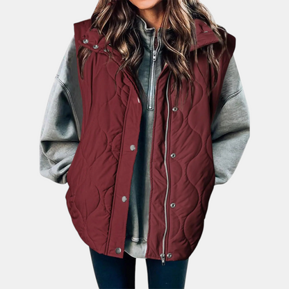 Manuela | Gilet Trapuntato con Zip e Bottoni