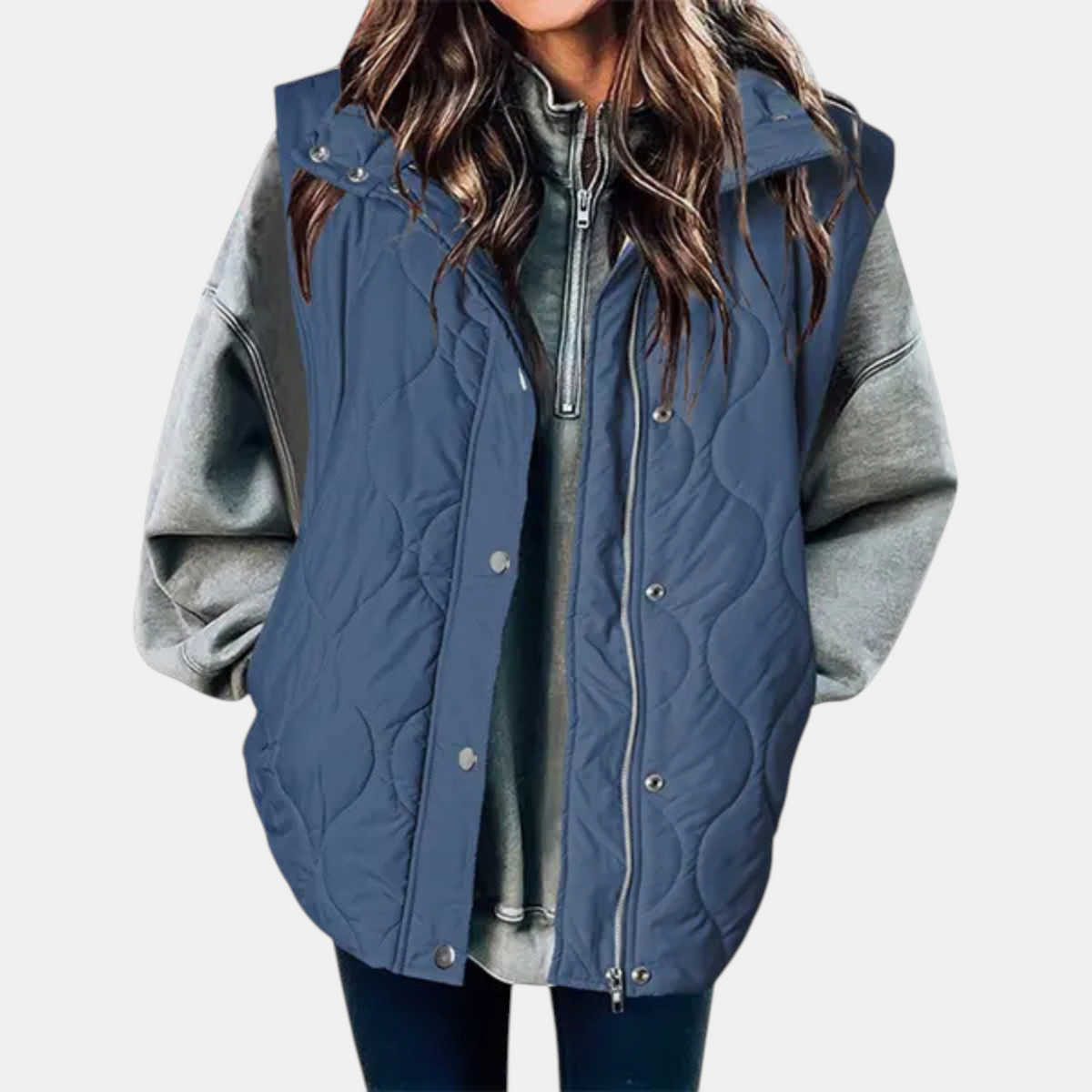 Manuela | Gilet Trapuntato con Zip e Bottoni