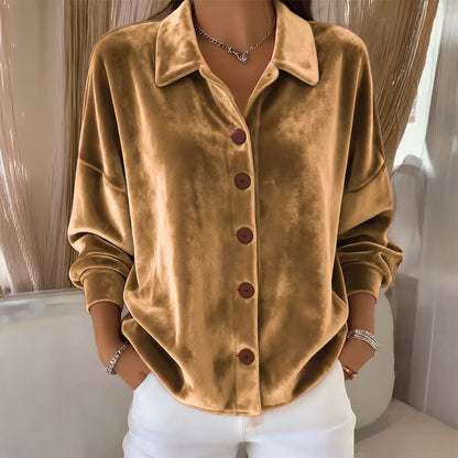 Loretta | Camicia in Velluto con Bottoni