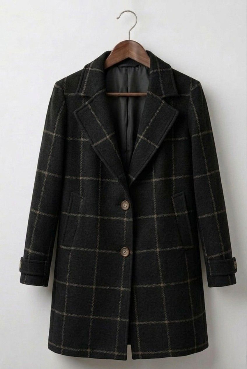 Graziella | Cappotto Lungo in Tweed a Quadri
