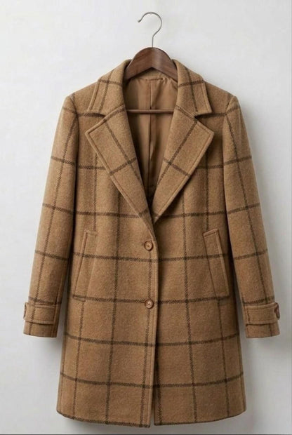 Graziella | Cappotto Lungo in Tweed a Quadri