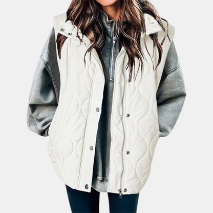 Manuela | Gilet Trapuntato con Zip e Bottoni