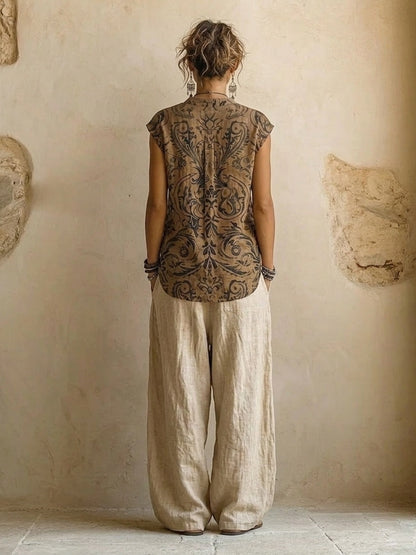 Emma | Set a Tre Pezzi in Cotone e Lino per Donna