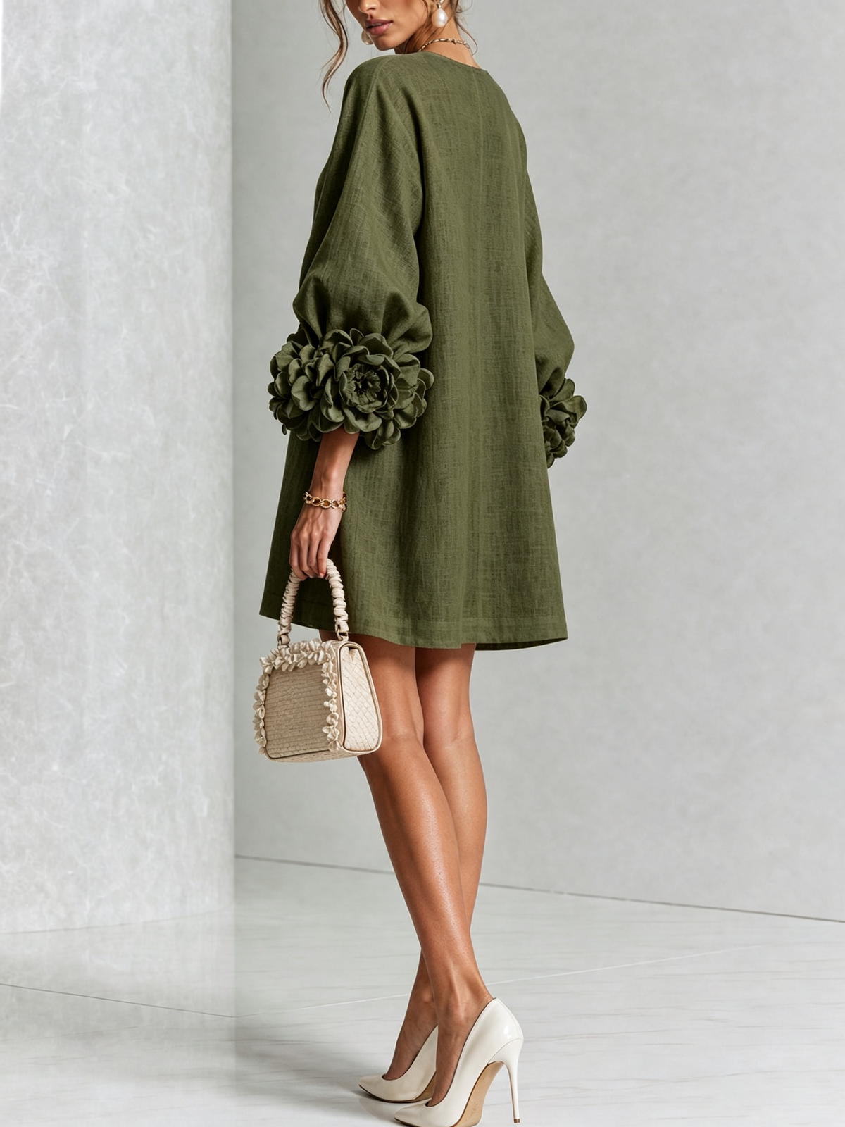 Patrizia | Minivestito a Fiori con Bottoni