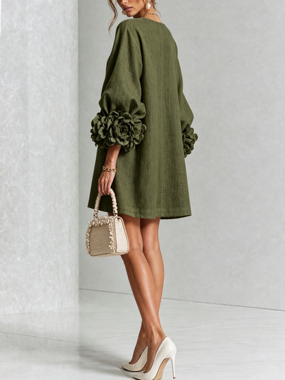 Patrizia | Minivestito a Fiori con Bottoni
