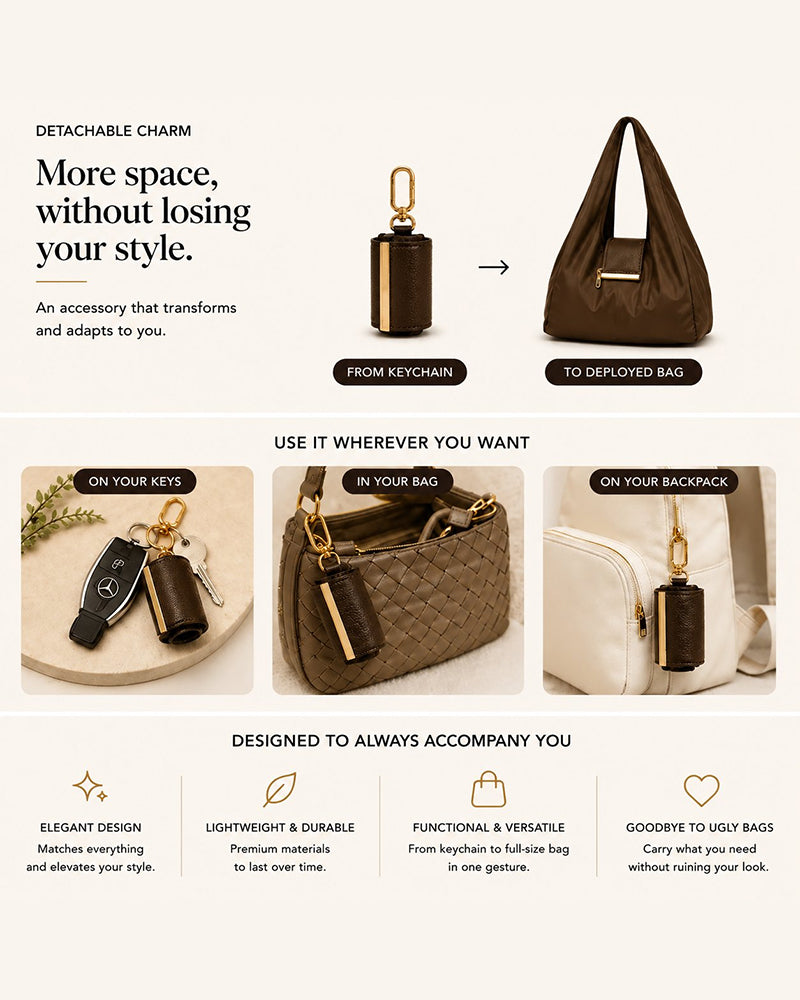 Raffaella | Borsa Tote Trasformabile con Charm